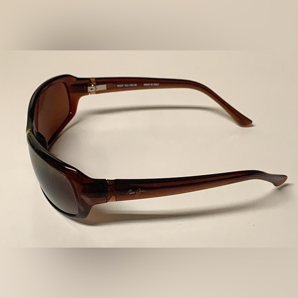 1990s Vintage Unisex Adult MAUI JIM Polished Sepia Brown Sunglasses w/ Zip Case - Picture 15 of 16
